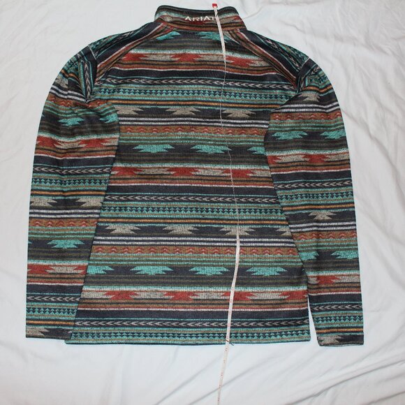 Ariat "Caldwell" Western Print 1/4 Zip Size M - Picture 3 of 5
